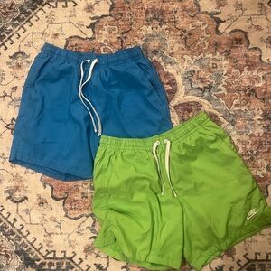 Nike Blue and Green Athletic Shorts